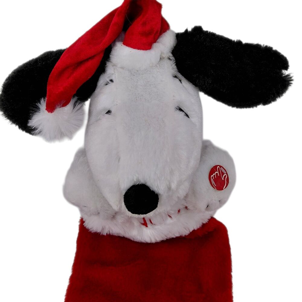Snoopy Animated Christmas Stocking Flaps Ears Musical  Peanuts Theme Song 20"